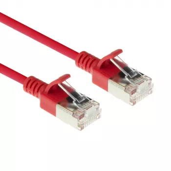 ACT Red 0,15 m LSZH U/FTP CAT6A plonas lizdinis pataisinis laidas su apsauga nuo užkabinimo ir RJ45 jungtimis