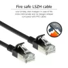 ACT Black 0,15 m LSZH U/FTP CAT6A plonas kabelis (juodas) su RJ45 kištukais, be užkabliukų