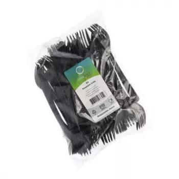 Vienkartinė šakutė Papstar 96435 polipropileno juoda 50 vnt.