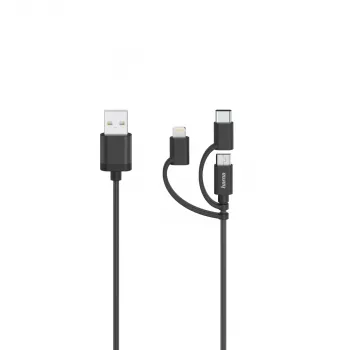 Hama 00200617 USB 2.0 laidas 0,75 m USB A / USB C / Micro USB A / Lightning juodas