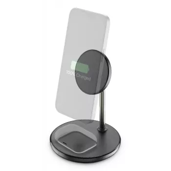 Cellularline Mag Duo Wireless Charger 2-in-1 belaidis įkroviklis Apple įrenginiams