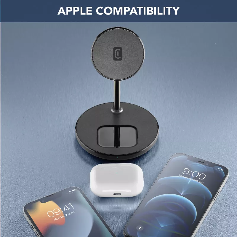 Cellularline Mag Duo Wireless Charger 2-in-1 belaidis įkroviklis Apple įrenginiams