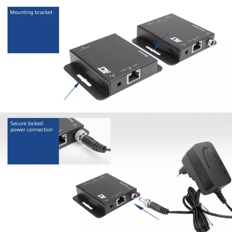 ACT AC7801 HDMI 1.4 signalo perdavimo rinkinys per CAT6 UTP su IR palaikymu, 40 m