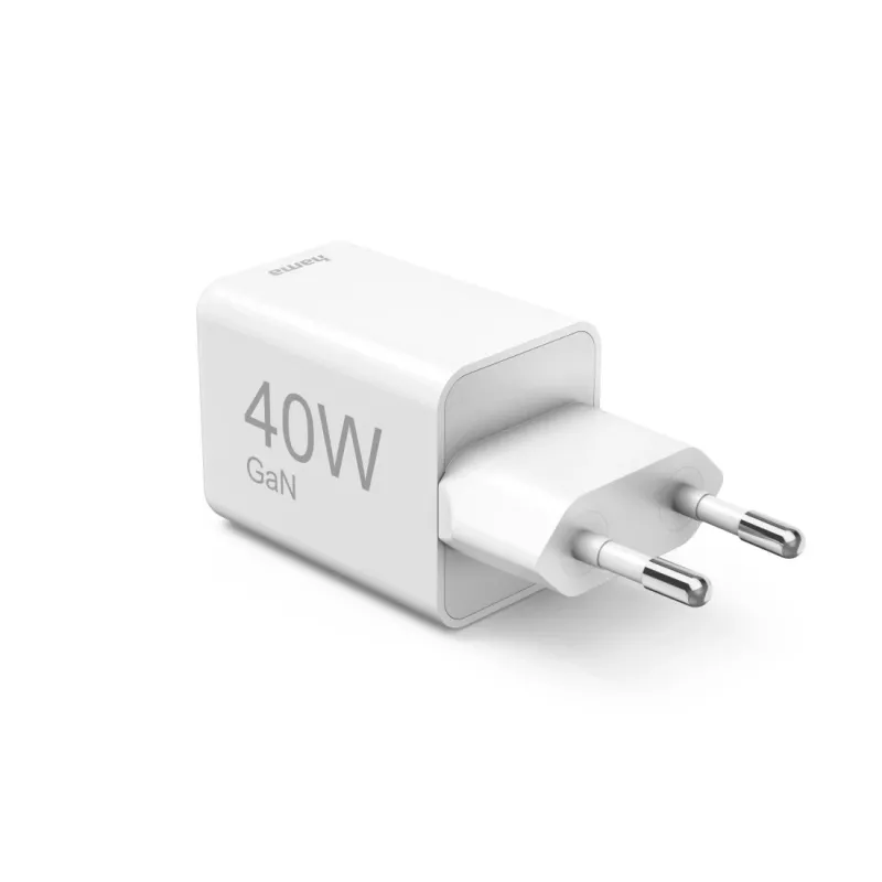 Hama 00201989 Greitasis 40W USB-C įkroviklis su GaN technologija, baltas