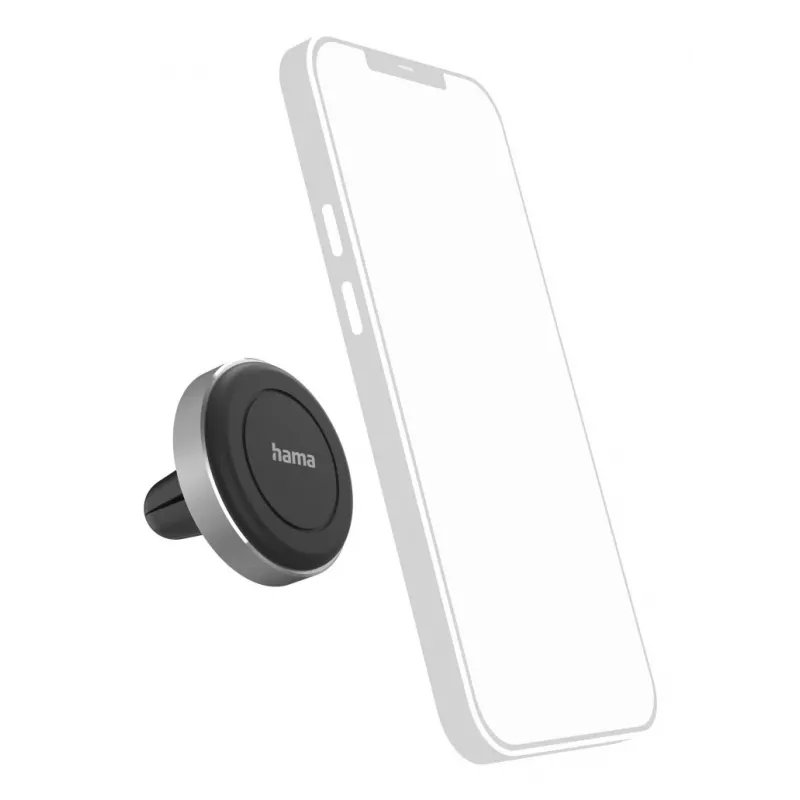 Laikiklis Hama Magnet pasyvus mobiliesiems telefonams / išmaniesiems telefonams, juodas, sidabrinis