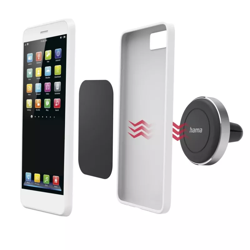 Laikiklis Hama Magnet pasyvus mobiliesiems telefonams / išmaniesiems telefonams, juodas, sidabrinis