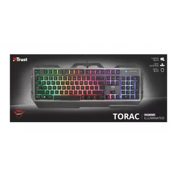 Žaidimų klaviatūra Trust GXT 856 Torac USB QWERTZ vokiška juoda RGB LED