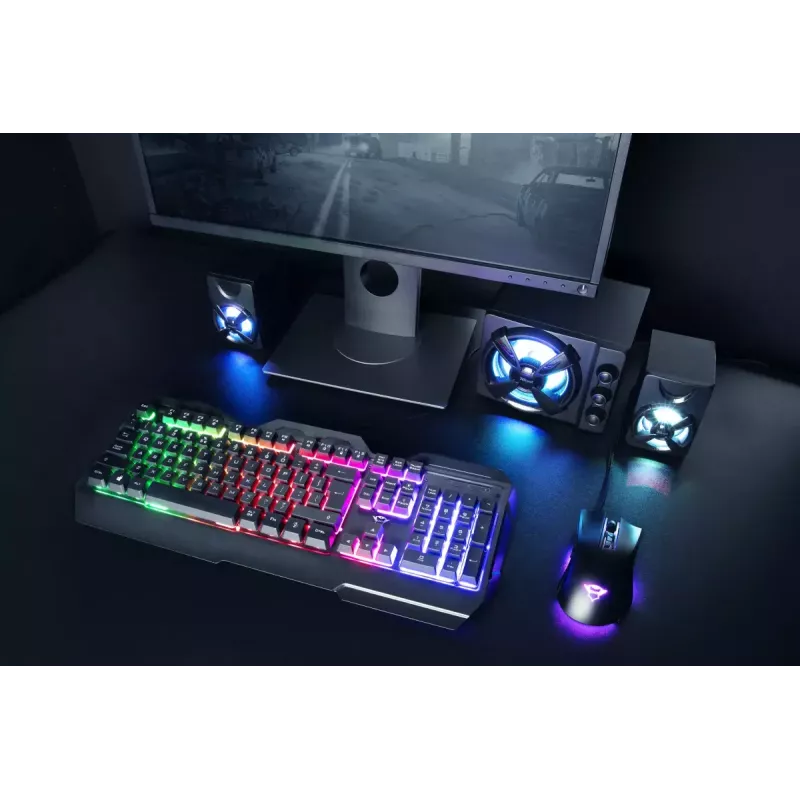 Žaidimų klaviatūra Trust GXT 856 Torac USB QWERTZ vokiška juoda RGB LED