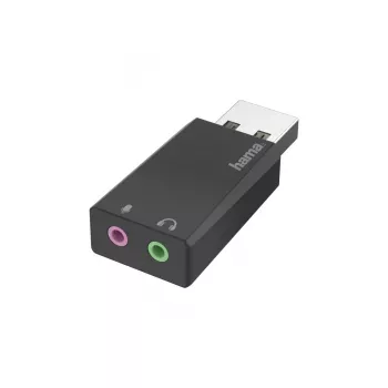 USB adapteris Hama 00200323 keitiklis 2x3,5 mm juodas