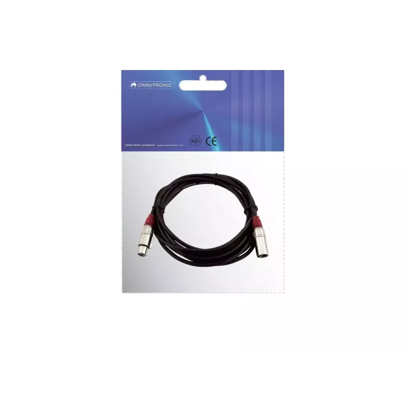 Garso kabelis XLR 3 kontaktų Omnitronic 3022050R 5m Juodas