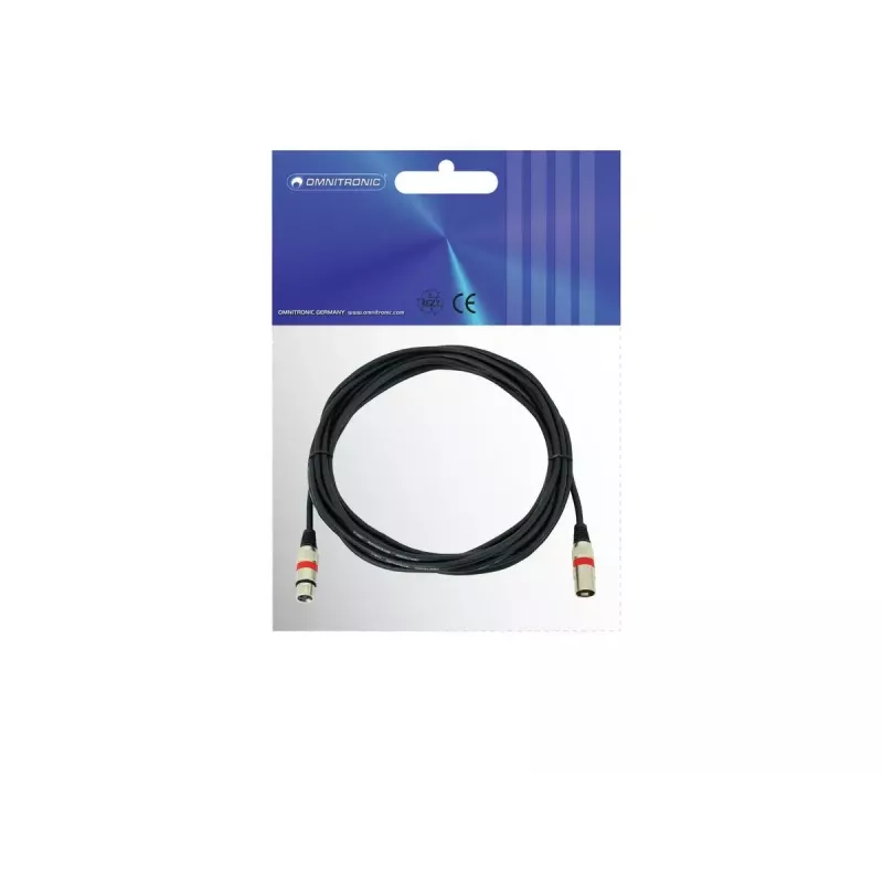Audio kabelis XLR 3-pin Omnitronic 3022052R 7,5 m Juoda