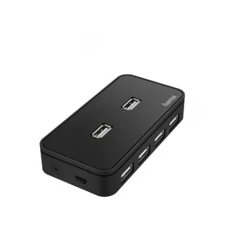 USB šakotuvas HAMA 00200123 — 7 prievadų USB 2.0 šakotuvas, 480 Mbit/s, juodas, 1,1 m laidas