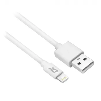 ACT AC3011 USB-A – Lightning laidas, 1 m, baltas, MFI sertifikuotas