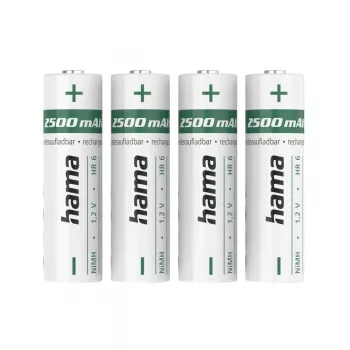 Hama įkraunamos NiMH baterijos, AA Mignon, 2500 mAh, 1,2 V, 4 vnt.
