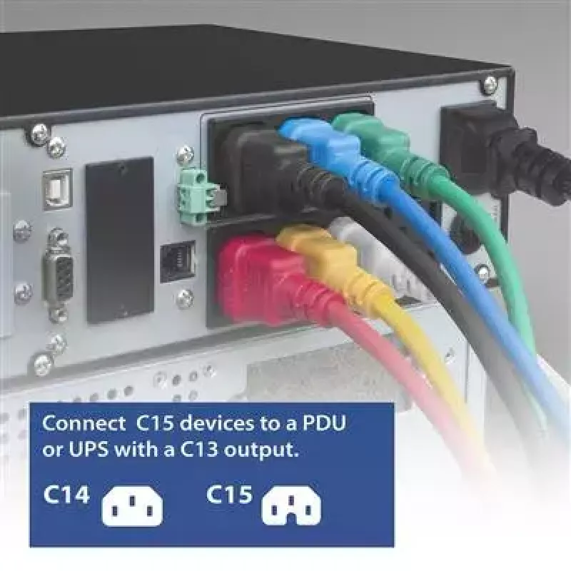 ACT Powercord C14 - C15 žalias 2 m kabelis H05RN-F 250V 10A