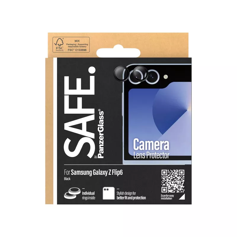 PanzerGlass SAFE. apsauginis objektyvo stikliukas Samsung Galaxy Z Flip6 juodas