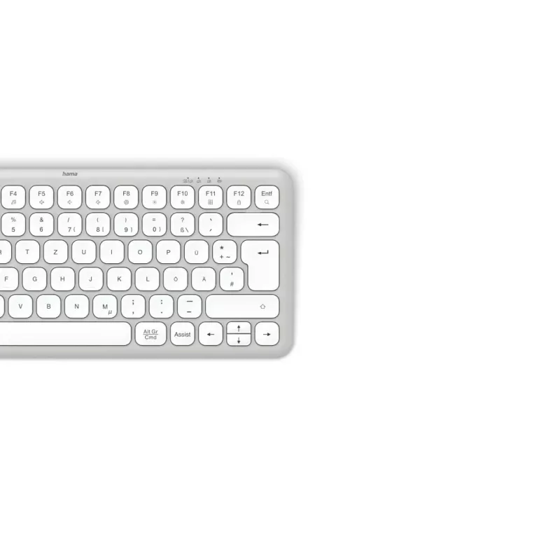 Hama WK-500 belaidė klaviatūra Home/Office RF Wireless + Bluetooth QWERTZ vokiška pilka, balta
