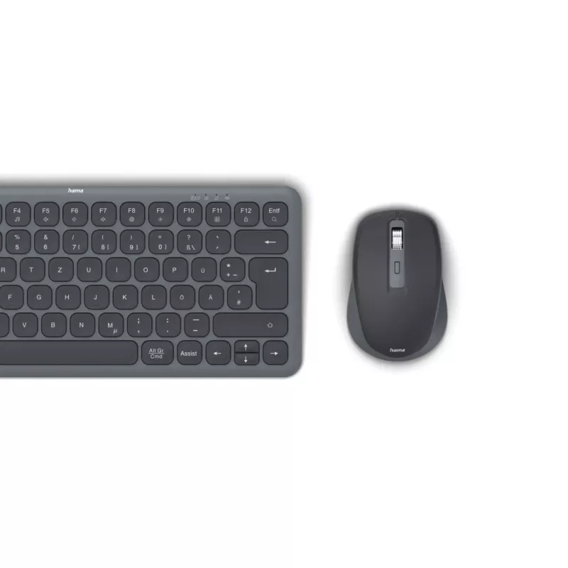 Hama WKM-500 belaidis klaviatūros ir pelės rinkinys, RF + Bluetooth, QWERTZ, juoda