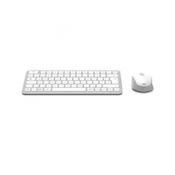 Hama WKM-500 belaidė ir laidinė klaviatūra su pele, QWERTZ, pilka/balta