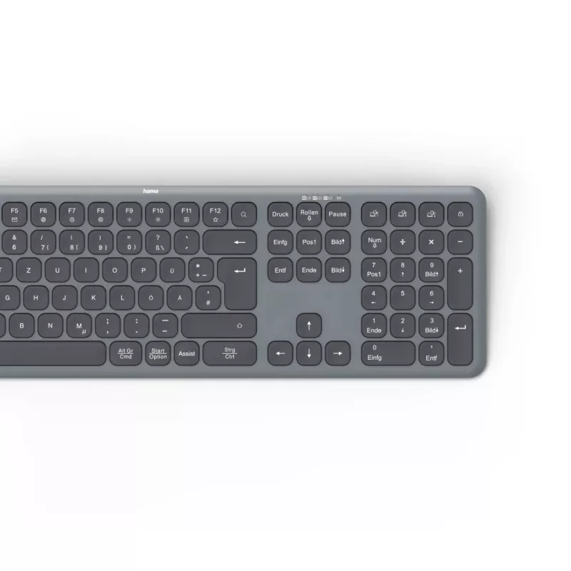 Hama WK-550 klaviatūra Namai/Biuras RF belaidė + Bluetooth QWERTZ vokiška Juoda, Tamsiai pilka