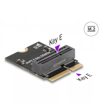 DeLOCK 64341 Vidinė M.2 adapterinė plokštė, jungtis M.2 kištukas, juoda
