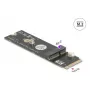 DeLOCK 64344 Vidinė M.2 adapterio plokštė, juoda, 22x80x5mm