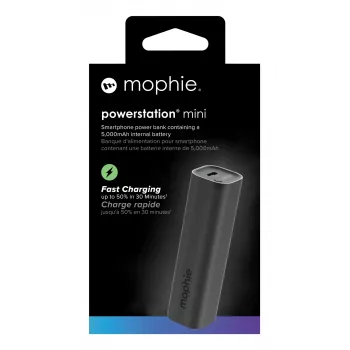 mophie Powerstation Mini 5000 mAh Juoda