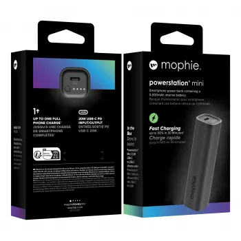mophie Powerstation Mini 5000 mAh Juoda