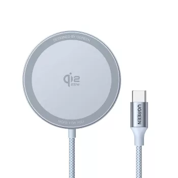 Automobilinis belaidis įkroviklis UGREEN MagFlow (USB maitinamas, 12 V įėjimas, Pilka) išmaniesiems telefonams
