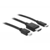 Laido adapteris DeLOCK 85830 HDMI Type A HDMI Mini DisplayPort USB Type-C juodas