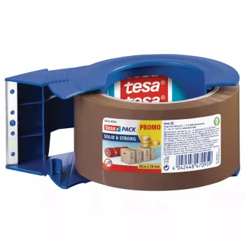 Pakavimo juosta Tesa tesapack Solid and Strong PP 66 m × 50 mm su dozatoriumi