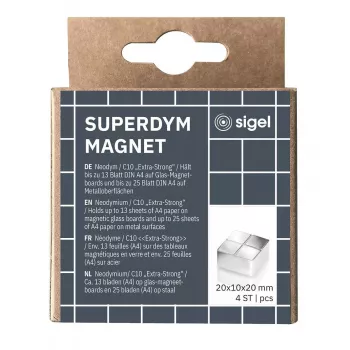 Neodimio magnetas Craft Magnet Square Sigel BA705 sidabrinis 20x20x10mm (4 vnt.)