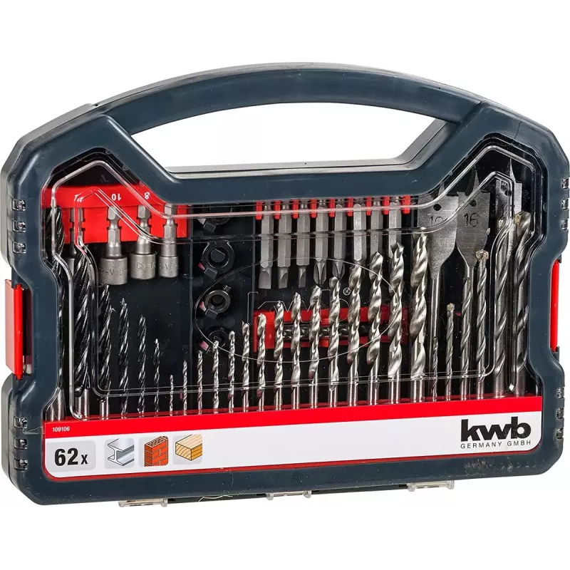 Gręžtų komplektas KWB 109106 62 vnt.