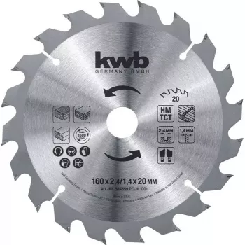 Pjūklo diskas KWB 586159 18,4 cm laminatui, MDF, plastikui