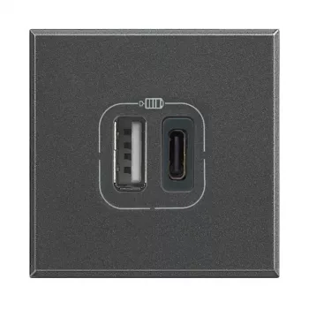 Legrand HS4287C2 kištukinis lizdas su 2x USB, antracitas