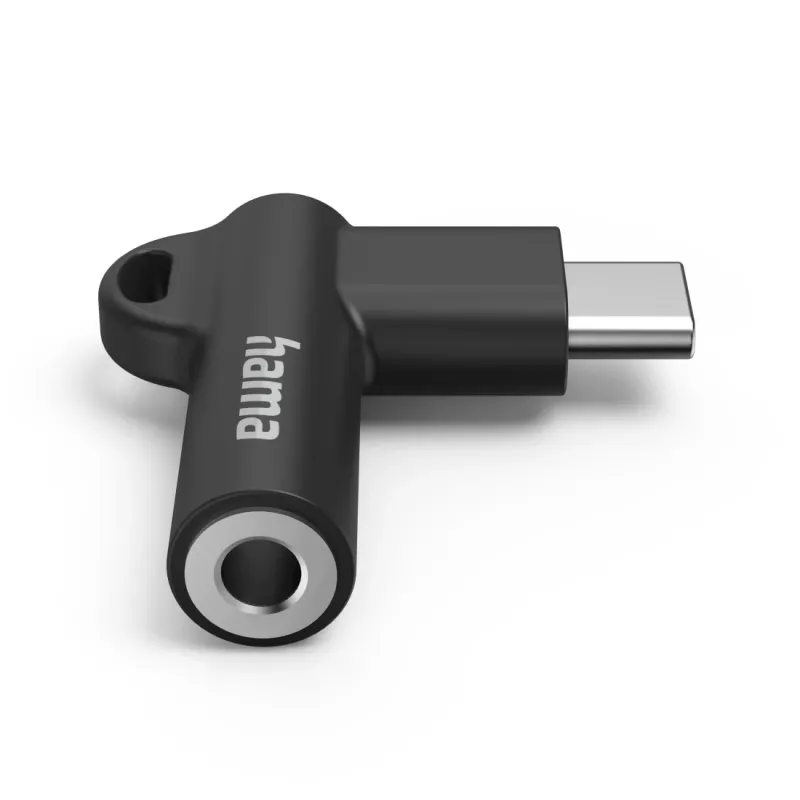Hama 00201701 lizdų keitiklis USB-C į 3,5 mm, juodas