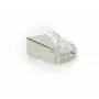 ACT CAT6A praėjimo tipo ekranuotas modulinis RJ45 jungtis, auksiniai kontaktai, sidabrinė permatoma