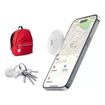 Cellularline Tracy – daiktų sekiklis, suderinamas su iOS ir Android, skirtas raktams, kuprinei ir asmeniniams daiktams rasti
