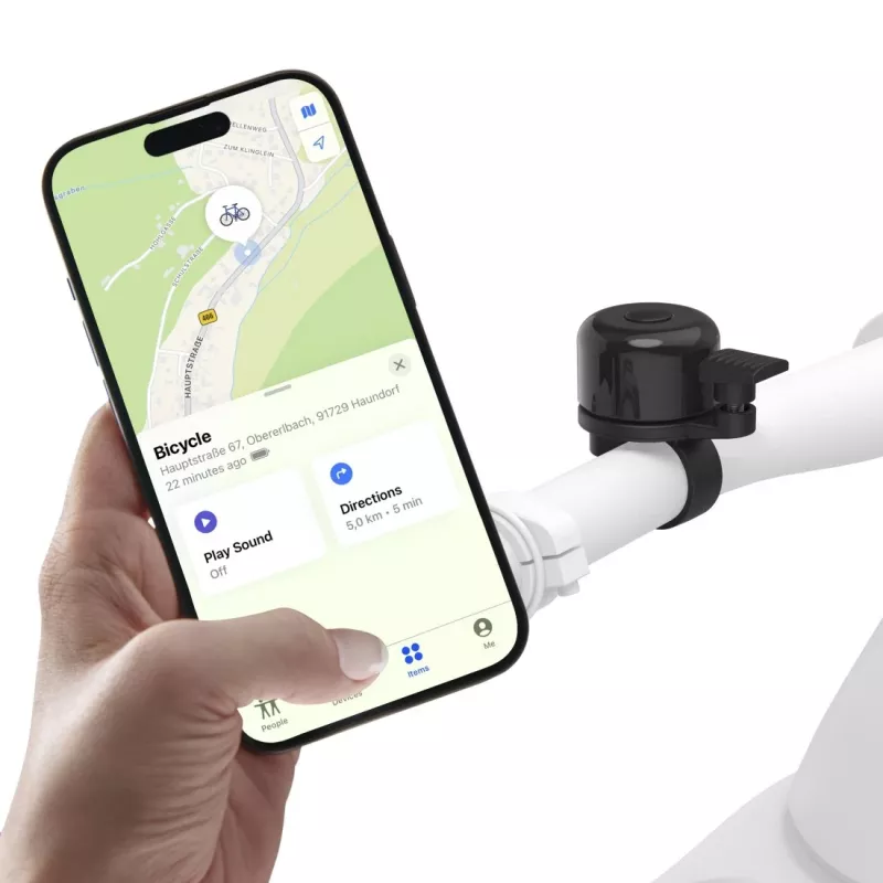 Hama AirBell Pro Bell – belaidis Bluetooth skambutis dviračiui su „Find My“ tinklo palaikymu