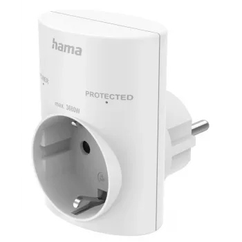 Hama 00223324 kištukinis adapteris, apsaugantis nuo viršįtampių, F tipo, baltas