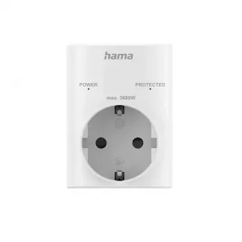 Hama 00223324 kištukinis adapteris, apsaugantis nuo viršįtampių, F tipo, baltas