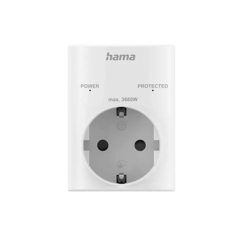 Hama 00223324 kištukinis adapteris, apsaugantis nuo viršįtampių, F tipo, baltas