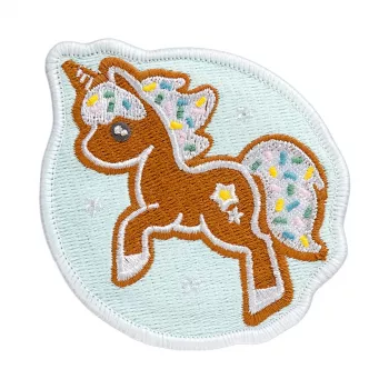Ženkliukas LAUT MAGMOJI BADGE – Vienaragis Sausainis Kalėdinis leidimas, PVC ir silikonas, ruda/šviesiai mėlyna, 1 vnt.