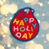 Ženkliukas LAUT MAGMOJI BADGE – Happy Holiday Edition, audinys, raudonas, 1 vnt.