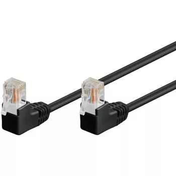 Pataisos laidas Goobay CAT 5e 2x 90° Kampinis U/UTP Juodas 3 m