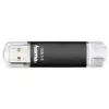 Hama Laeta Twin USB atmintukas, USB 3.0, 128 GB, 40 MB/s, juodas