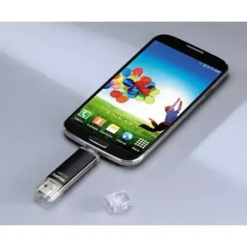 Hama Laeta Twin USB atmintukas, USB 3.0, 128 GB, 40 MB/s, juodas