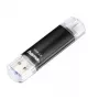 Hama Laeta Twin USB atmintukas, USB 3.0, 128 GB, 40 MB/s, juodas