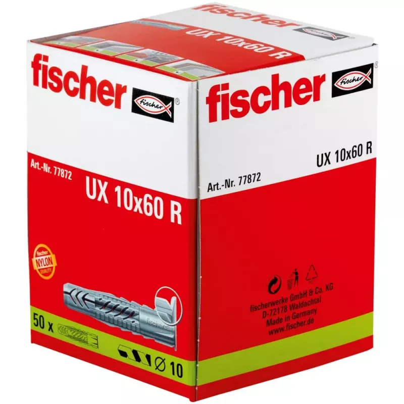 Kaištis Fischer UX 10x60 mm, 50 vnt. (77872)