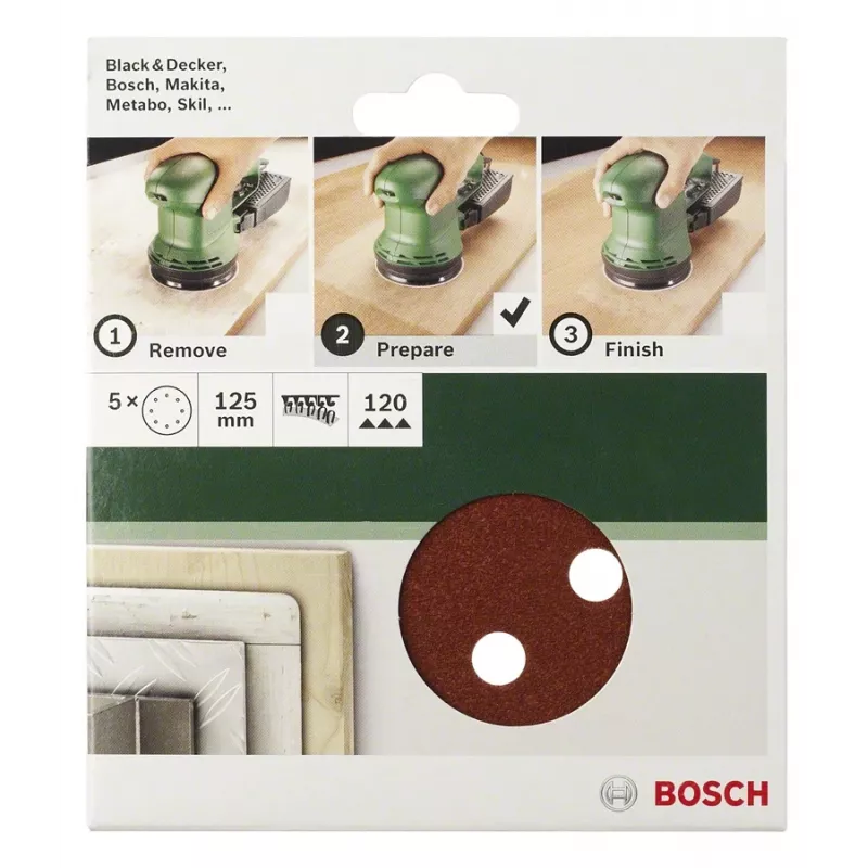 Bosch 2609256A30 Šlifavimo pagrindėlių rinkinys 5 vnt.